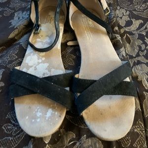 Toms sandals in black suede size 8